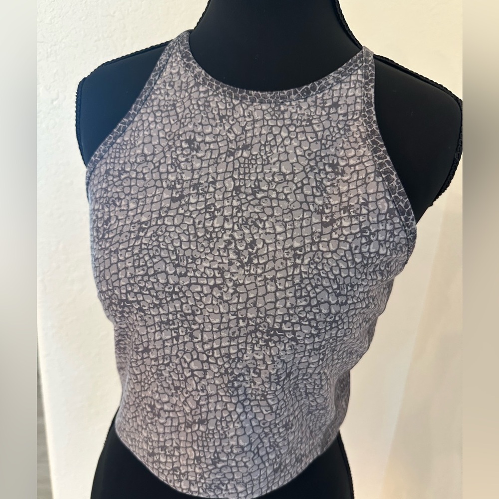 Summersalt Textured reptile print Gray multi Top